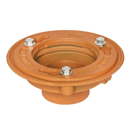 Infinity Drain Clamp Down Drain Cast Iron 4" Throat, 3" No Hub Outlet CDI_43